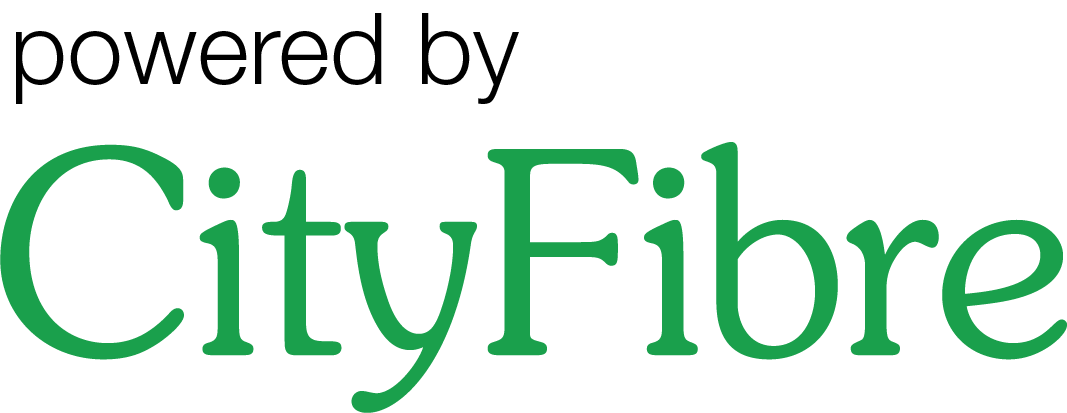 CF logo powered by green